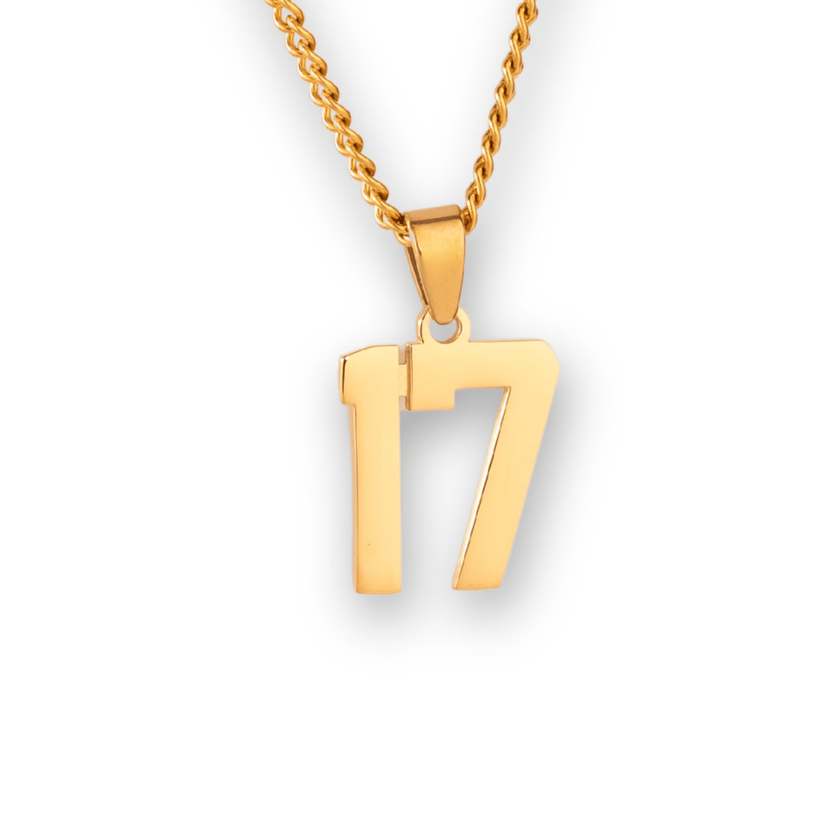 Number Pendant Necklace - Gold