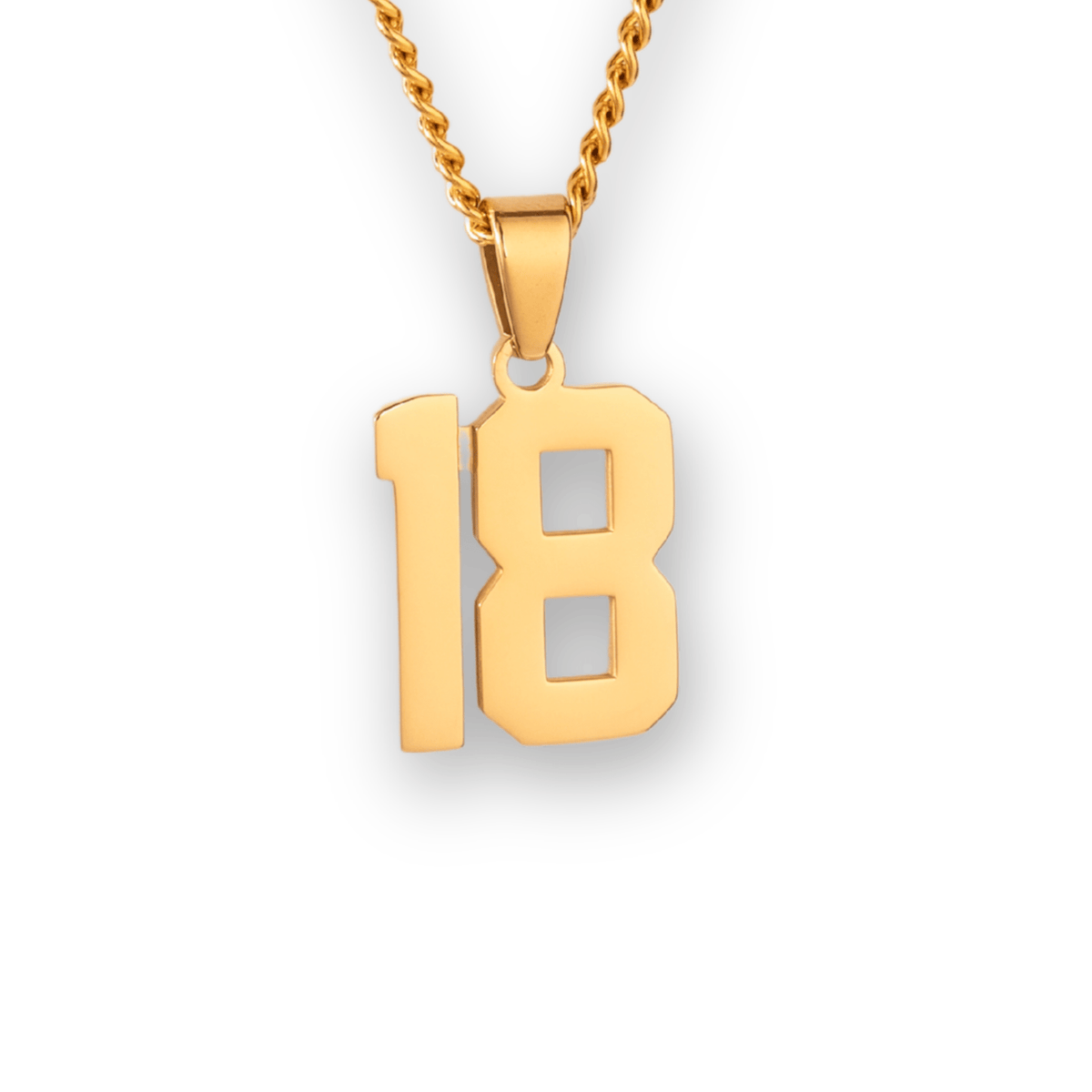 Number Pendant Necklace - Gold