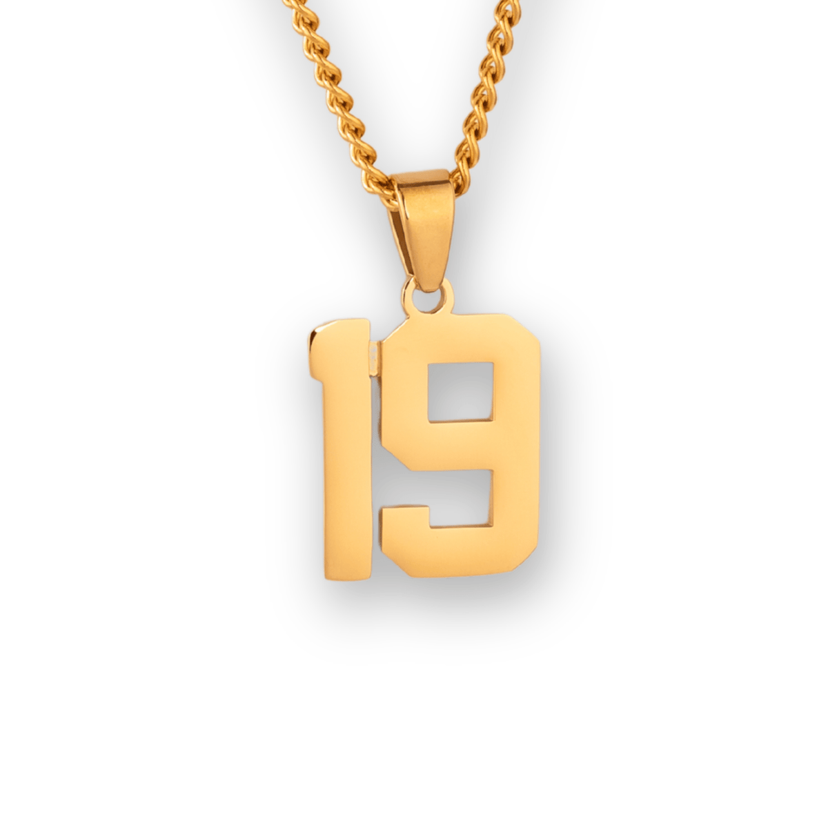 Number Pendant Necklace - Gold