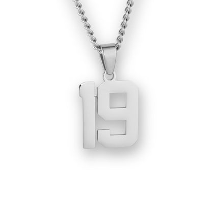 Number Pendant Necklace - Silver