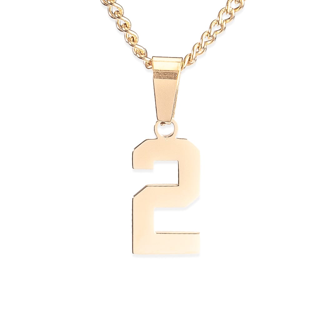 Number Pendant Necklace - Gold