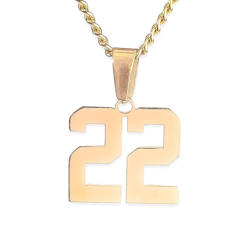 Number Pendant Necklace - Gold