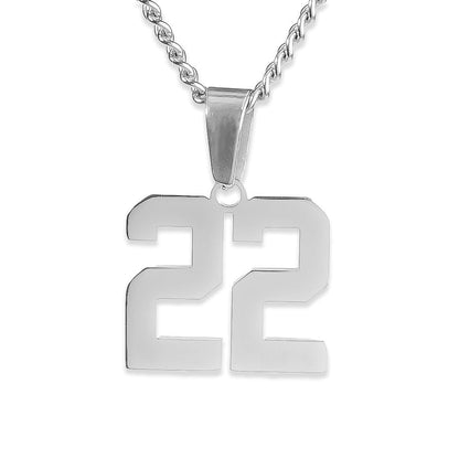 Number Pendant Necklace - Silver