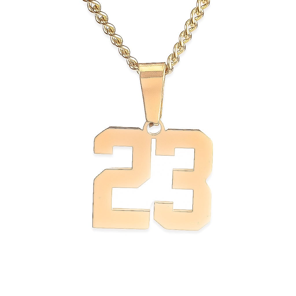 Number Pendant Necklace - Gold