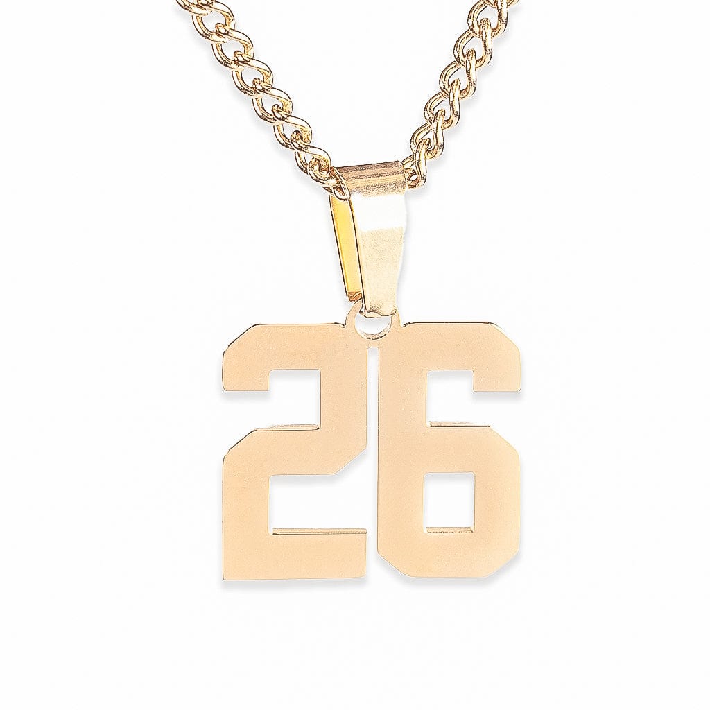Number Pendant Necklace - Gold