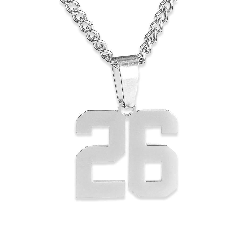 Number Pendant Necklace - Silver