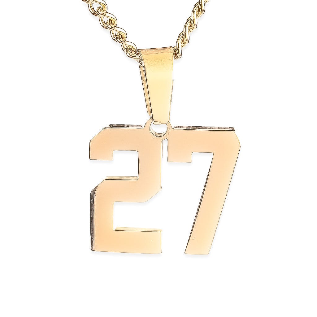 Number Pendant Necklace - Gold