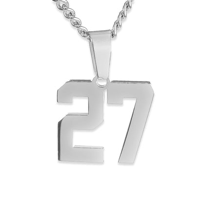 Number Pendant Necklace - Silver