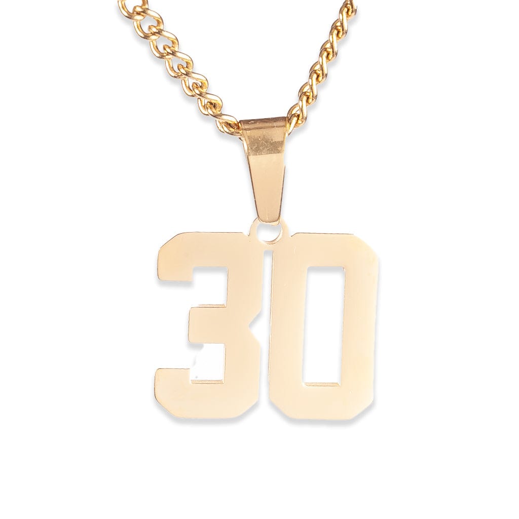 Number Pendant Necklace - Gold