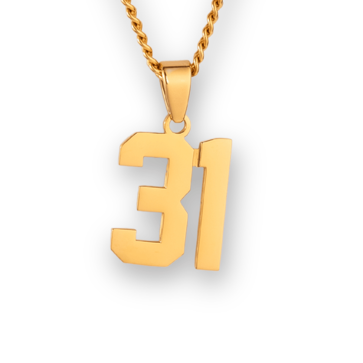 Number Pendant Necklace - Gold