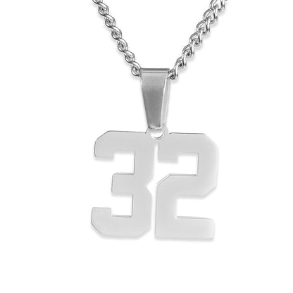 Number Pendant Necklace - Silver