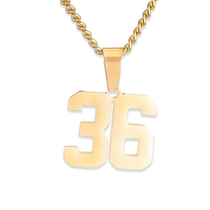 Number Pendant Necklace - Gold