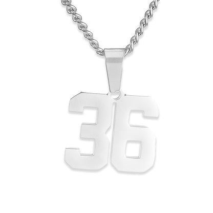 Number Pendant Necklace - Silver