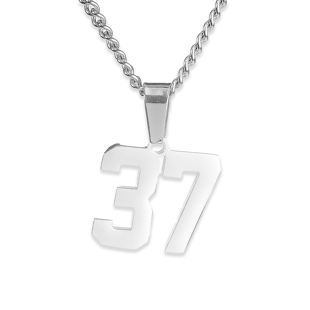 Number Pendant Necklace - Silver