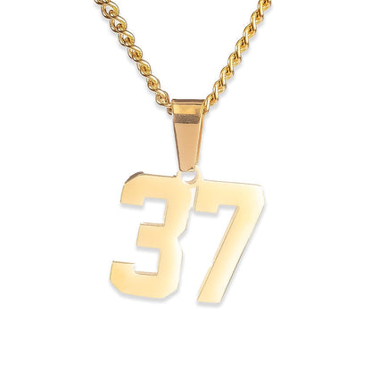 Number Pendant Necklace - Gold