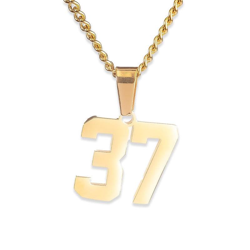 Number Pendant Necklace - Gold