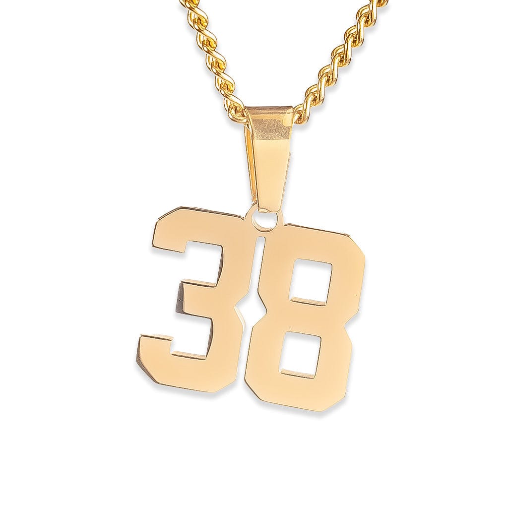 Number Pendant Necklace - Gold