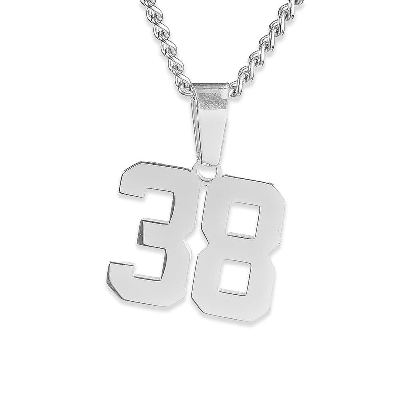 Number Pendant Necklace - Silver
