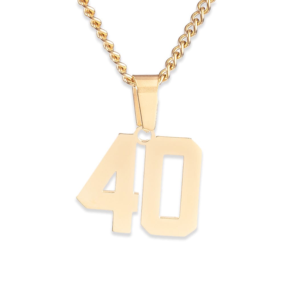 Number Pendant Necklace - Gold