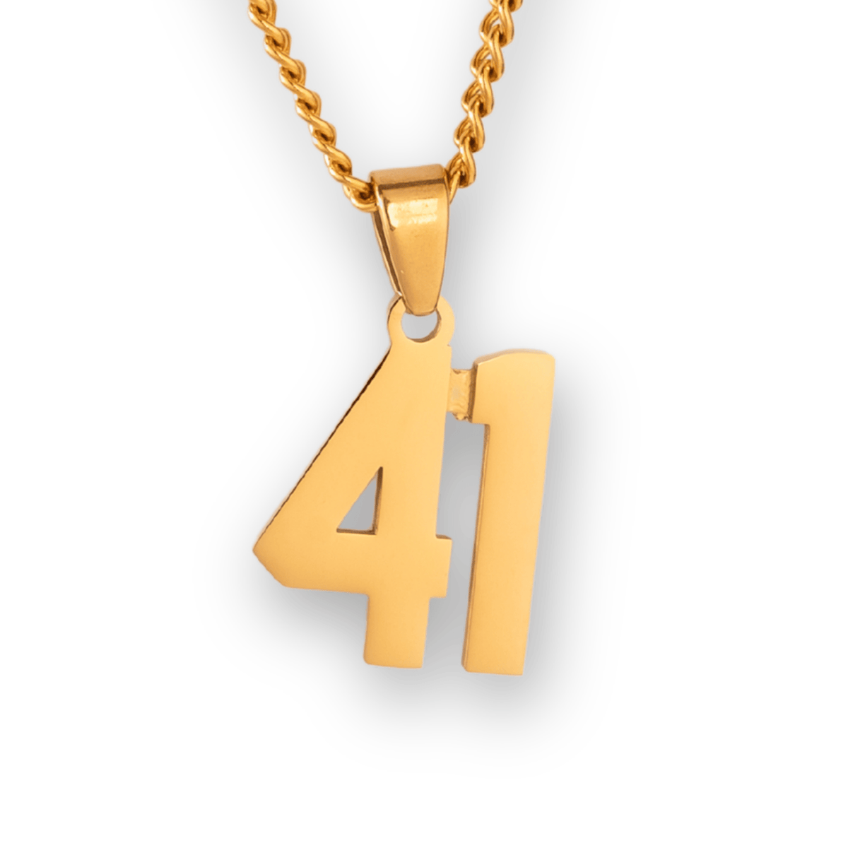 Number Pendant Necklace - Gold