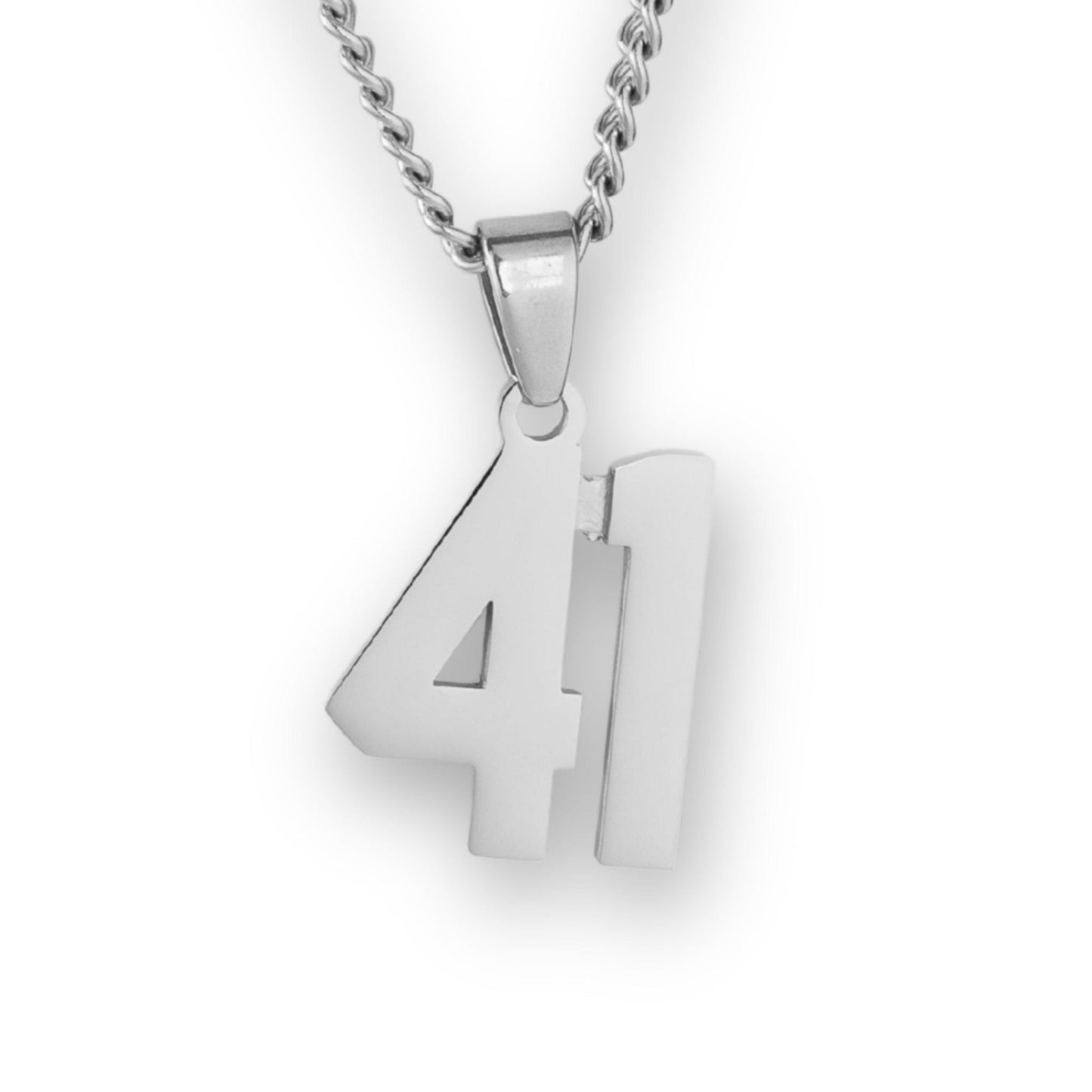 Number Pendant Necklace - Silver