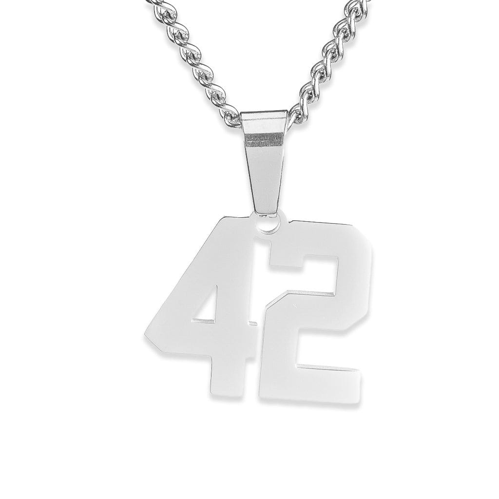 Number Pendant Necklace - Silver