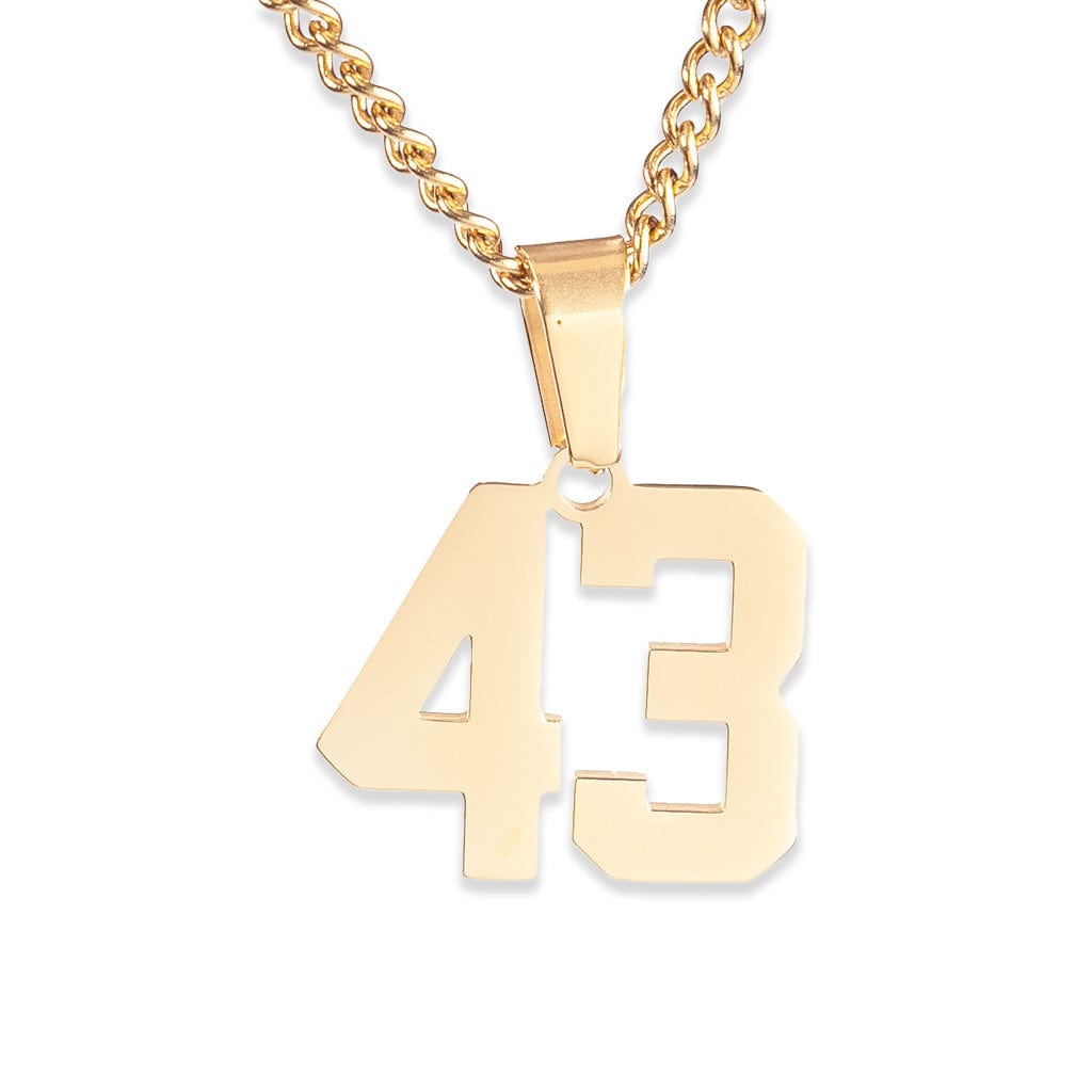 Number Pendant Necklace - Gold