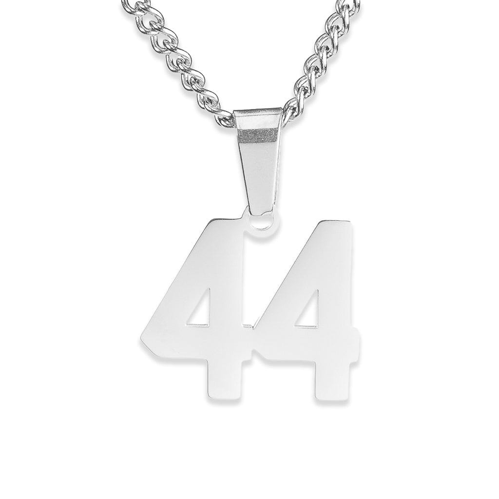 Number Pendant Necklace - Silver