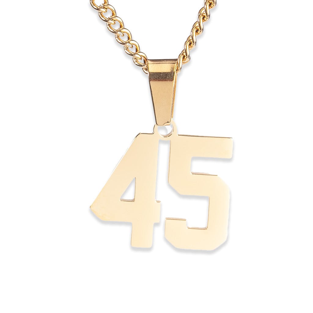 Number Pendant Necklace - Gold