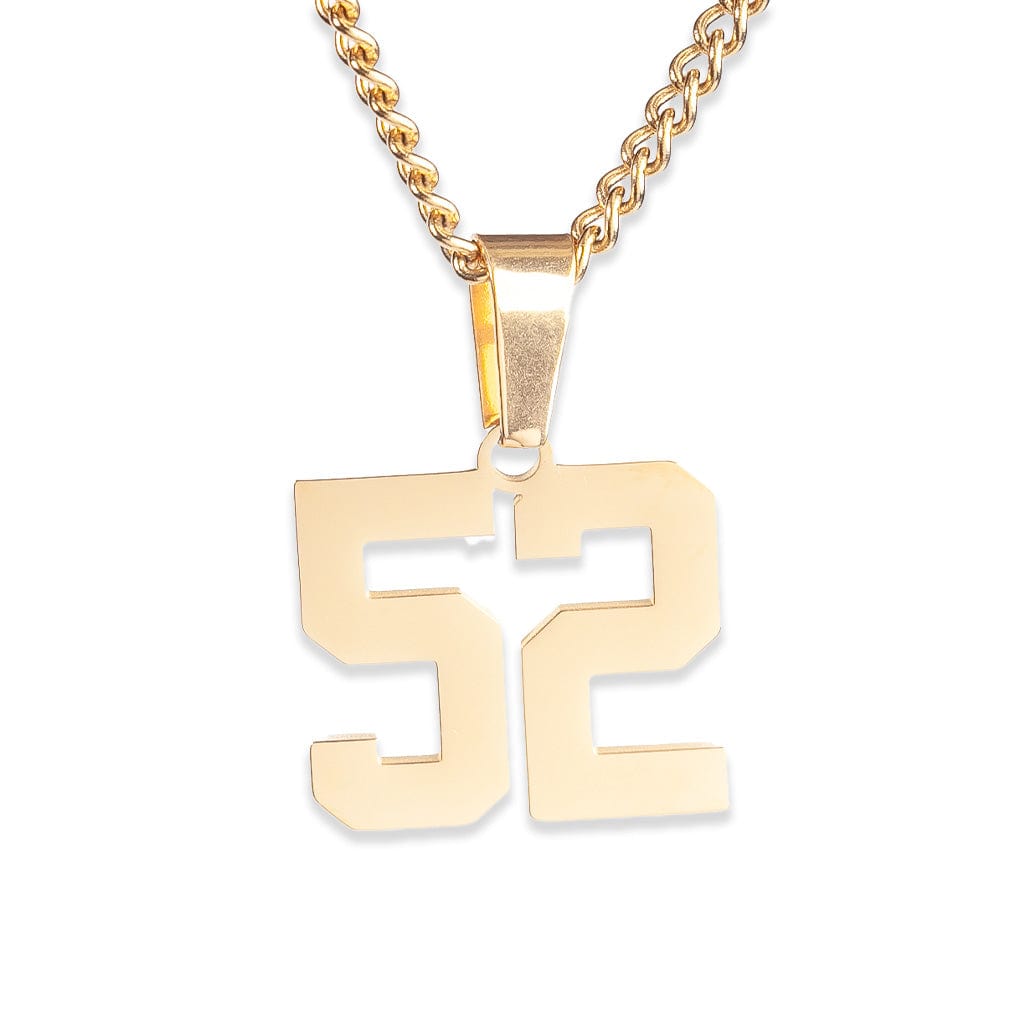 Number Pendant Necklace - Gold