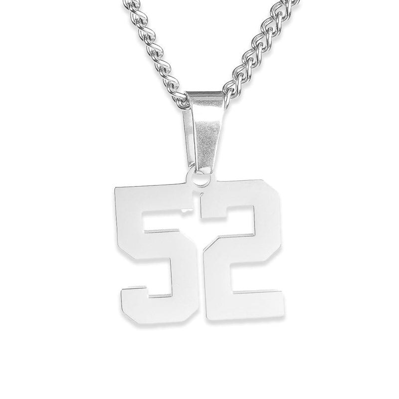 Number Pendant Necklace - Silver