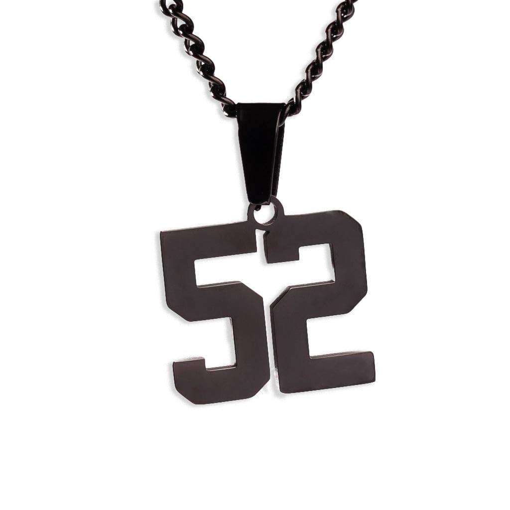Number Pendant Necklace - Black