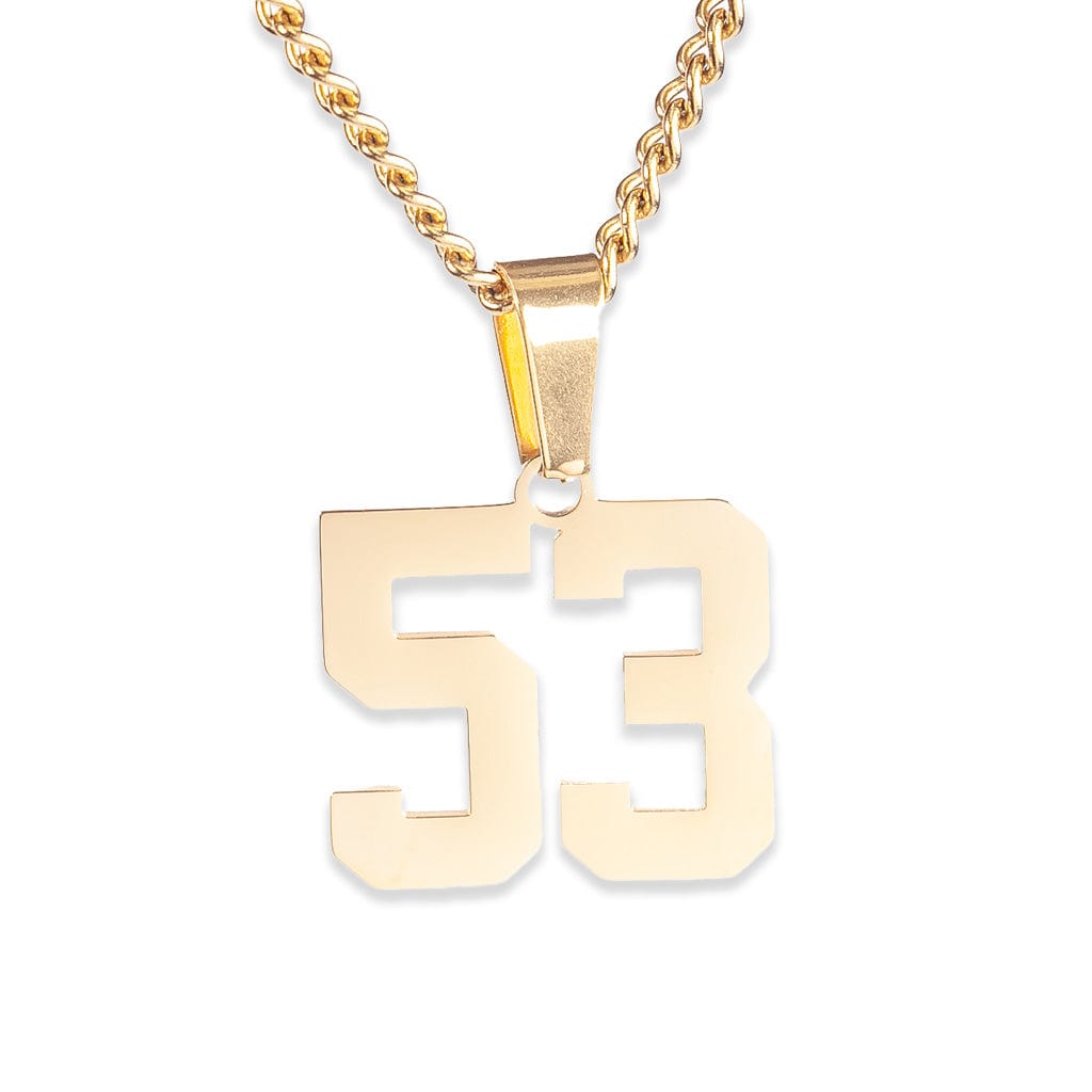 Number Pendant Necklace - Gold