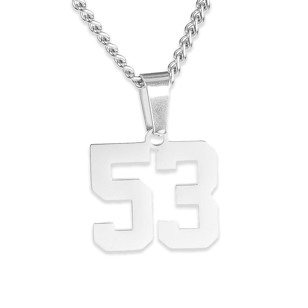 Number Pendant Necklace - Silver