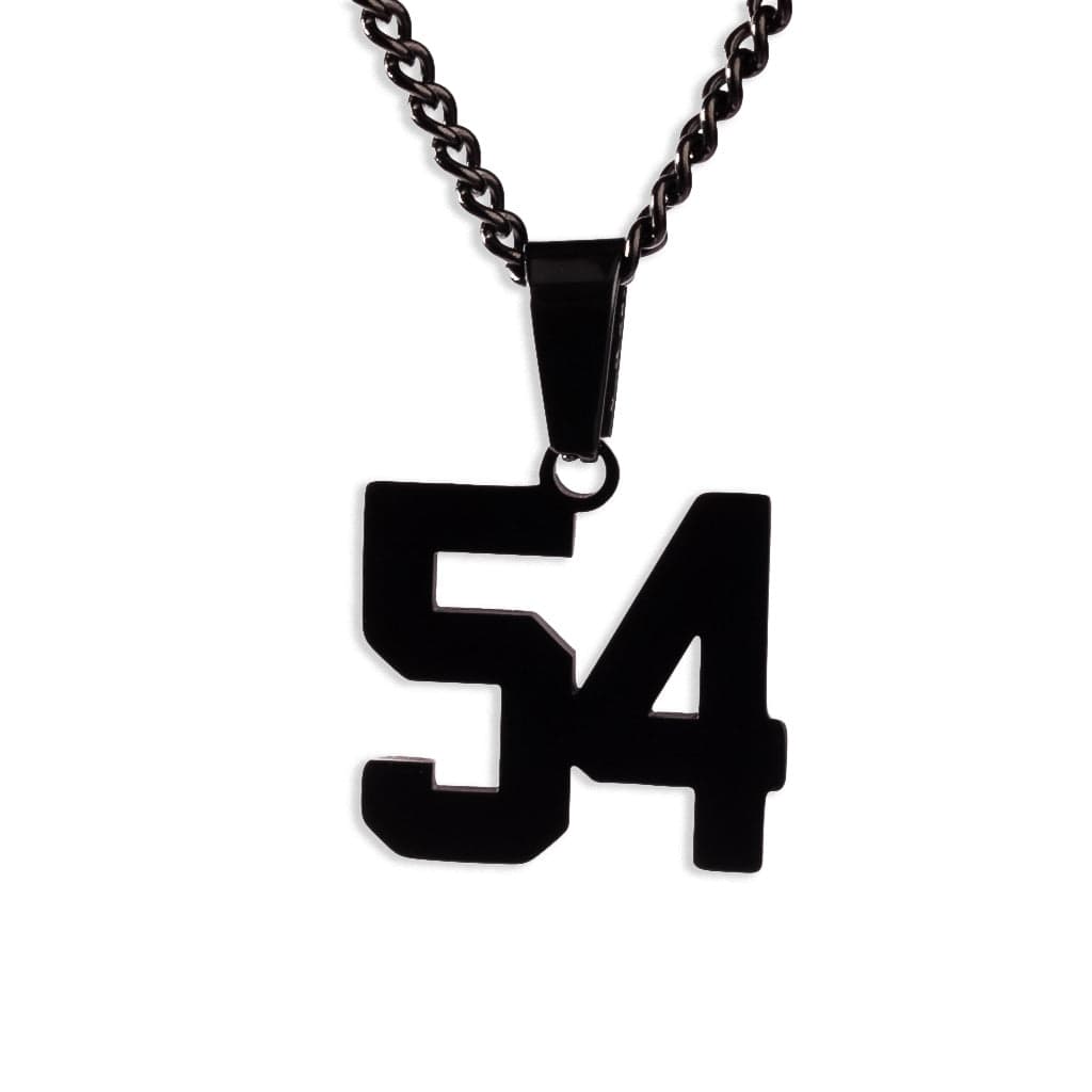 Number Pendant Necklace - Black