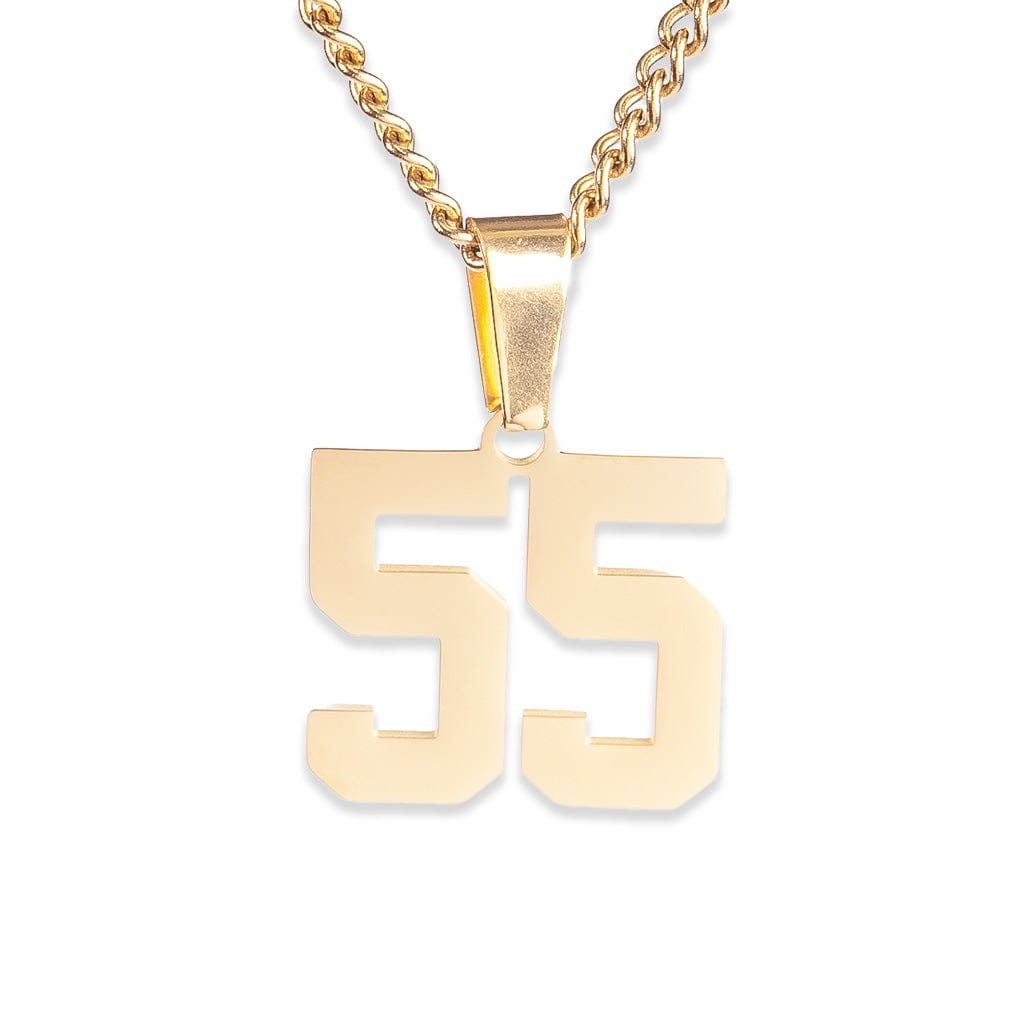 Number Pendant Necklace - Gold