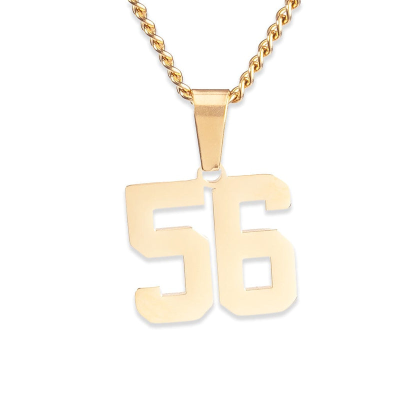 Number Pendant Necklace - Gold