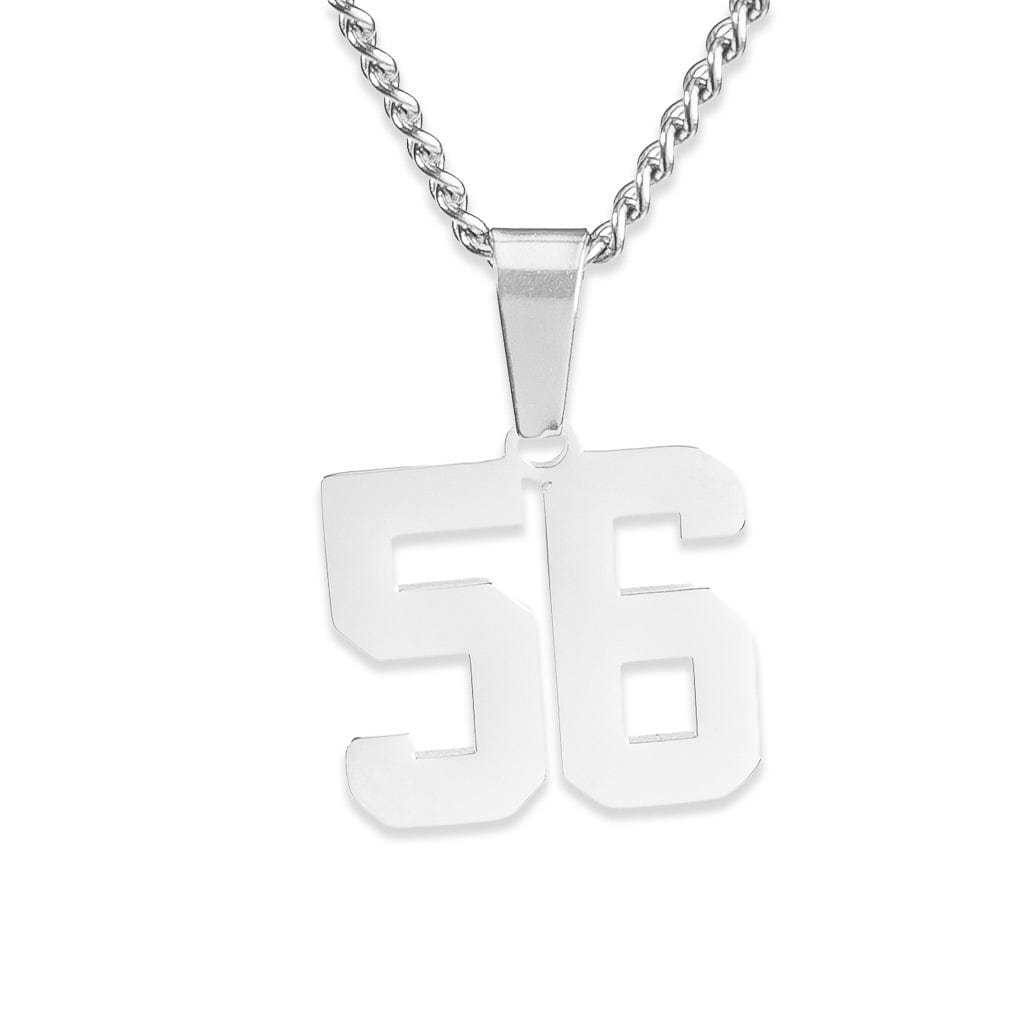 Number Pendant Necklace - Silver