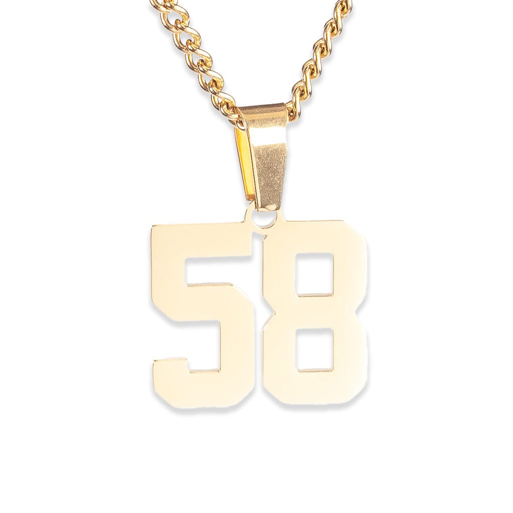 Number Pendant Necklace - Gold