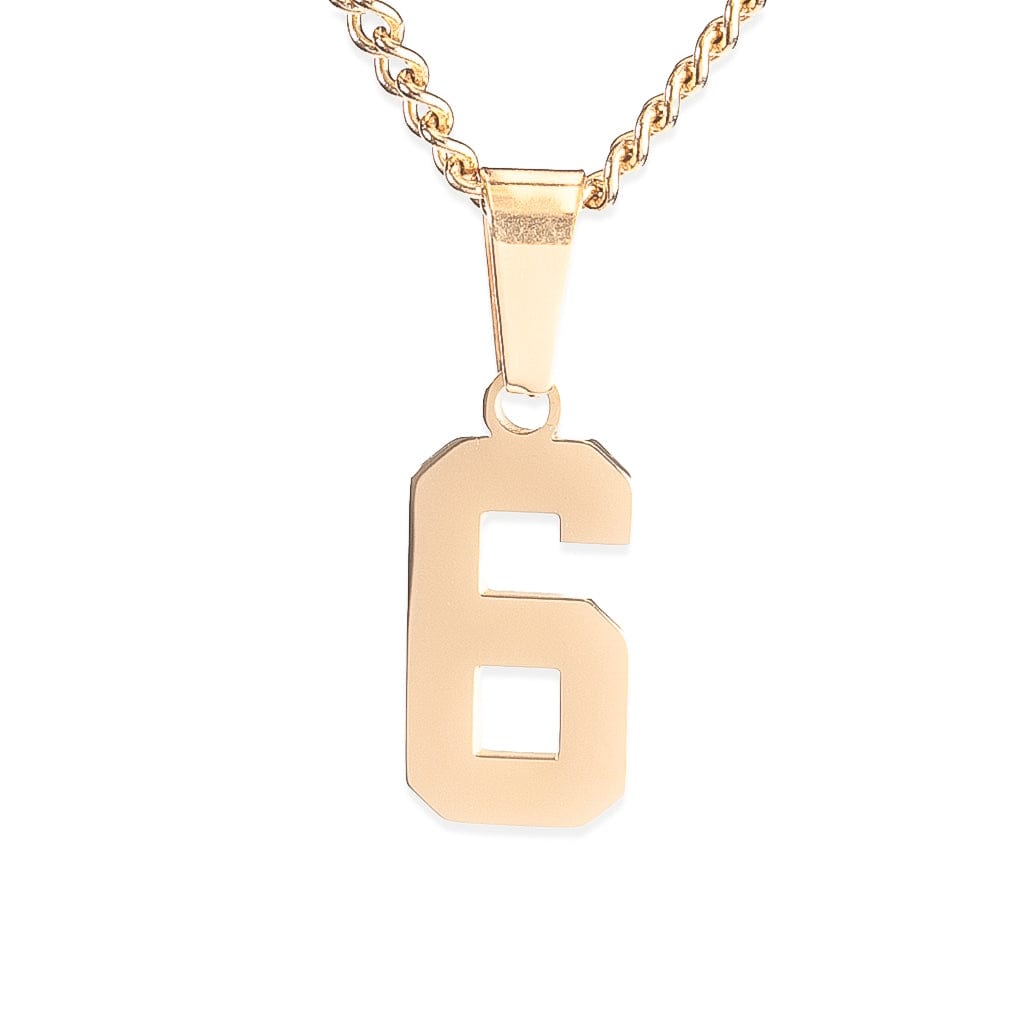 Number Pendant Necklace - Gold