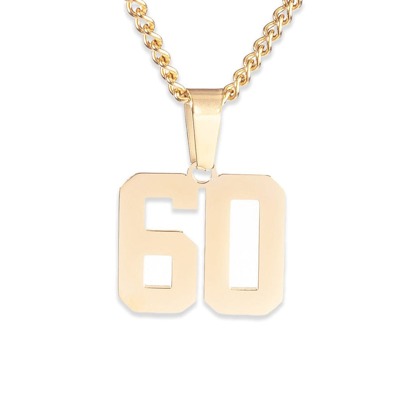 Number Pendant Necklace - Gold