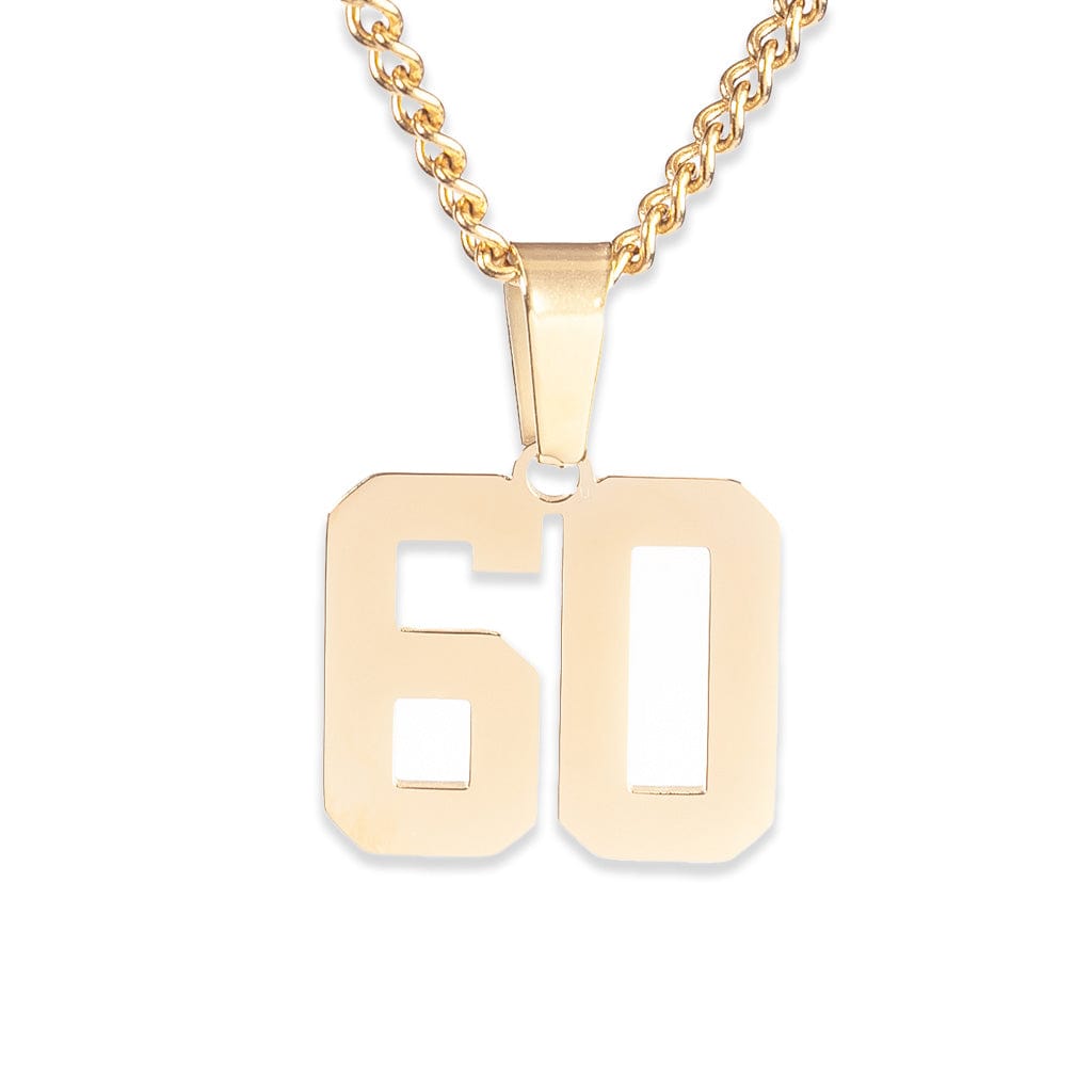 Number Pendant Necklace - Gold