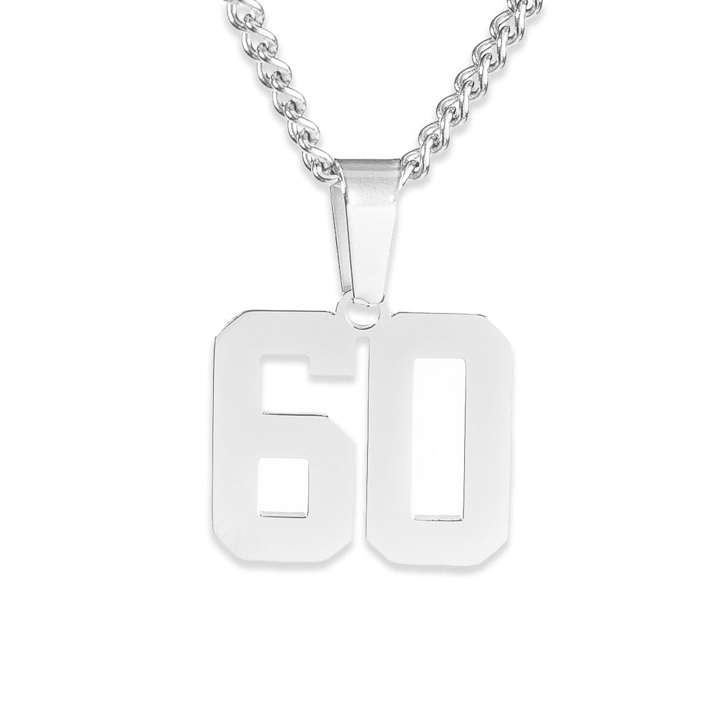 Number Pendant Necklace - Silver