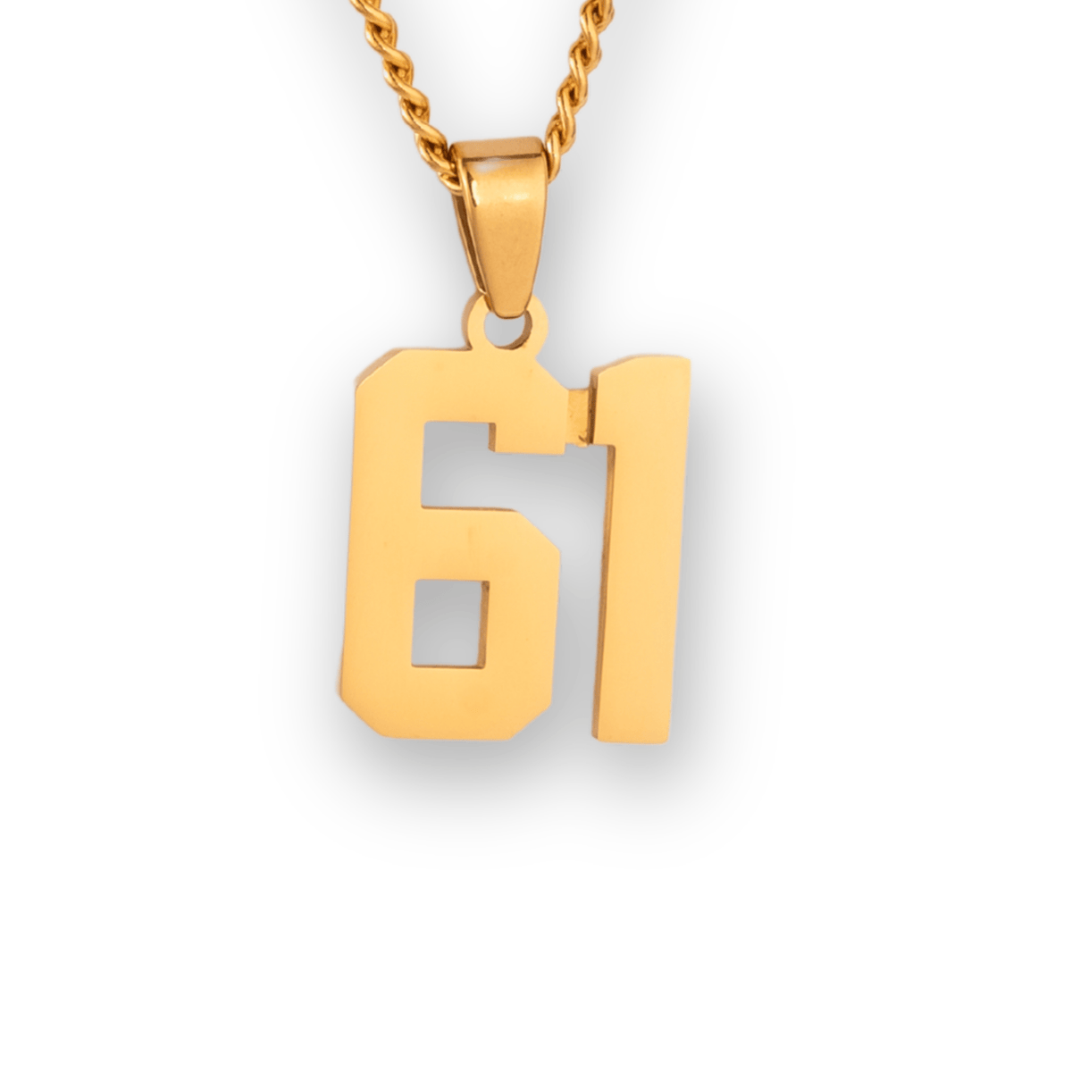 Number Pendant Necklace - Gold