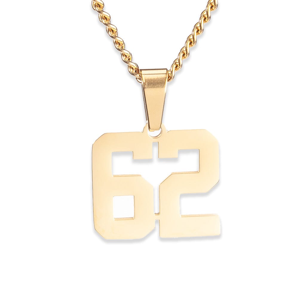 Number Pendant Necklace - Gold