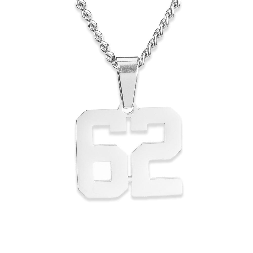 Number Pendant Necklace - Silver
