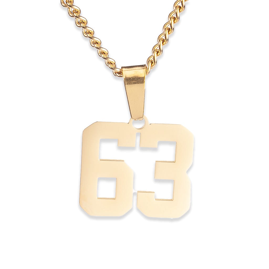 Number Pendant Necklace - Gold