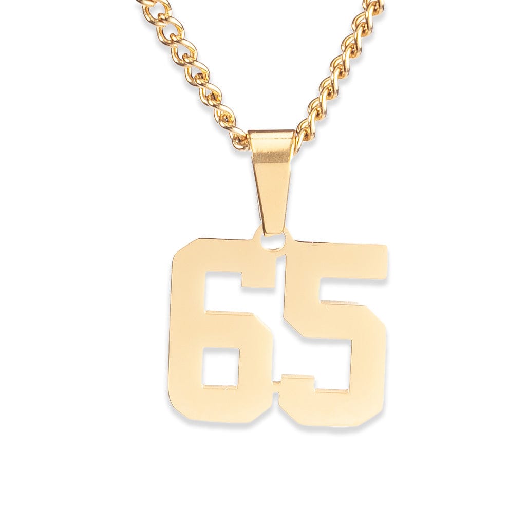 Number Pendant Necklace - Gold