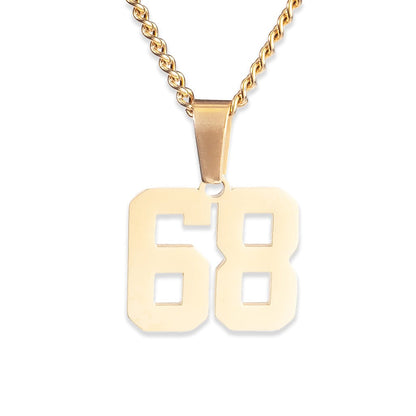 Number Pendant Necklace - Gold