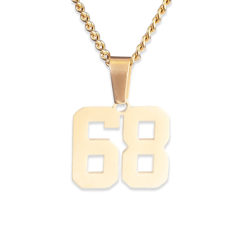 Number Pendant Necklace - Gold